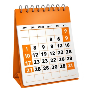 orange calendar sticker