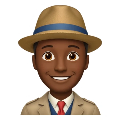 Homme. Créole réunionnais avec chapeau tour eifeil sticker