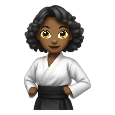 jeune femme noire en tenue d'aikido sticker