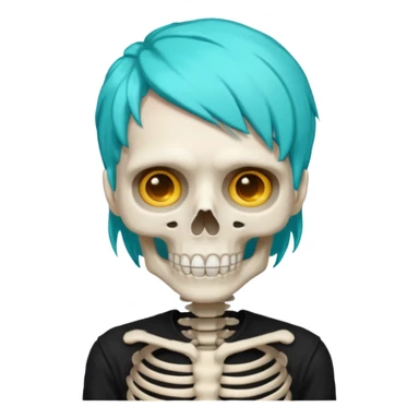 turqoise haired skeleton sticker