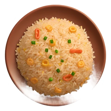 fried rice with mixed of brown rices on a terra cotta plate sticker