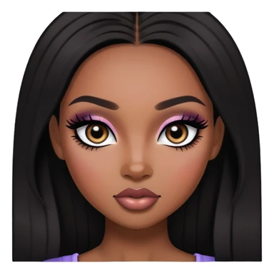 african beauty standard, dark hair, pretty makeup, pretty bratz baddie, black eyeliner sticker