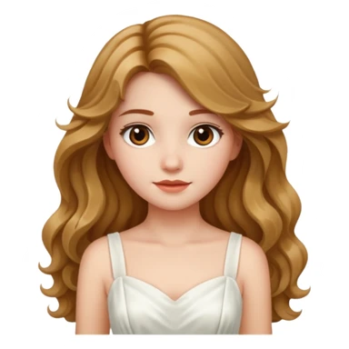 a girl with hazel long wavy silky hair.  sticker