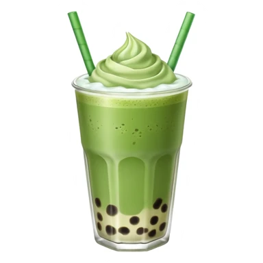 matcha latte with boba and ice sticker