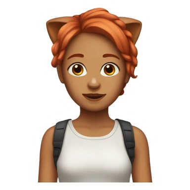 Red haired girl with dog ears sticker
