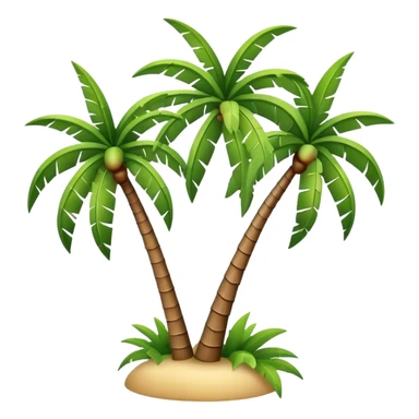 generate realistic detailed palm tree in 3d style sticker