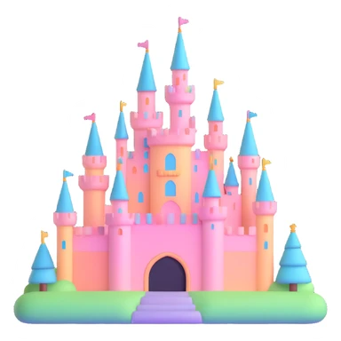 fairytale castle with pastel colors sticker