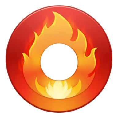 A minimalist CD disc with a subtle fire design, red fire sticker