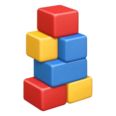 blocks ontop of eachother but staggered in different primary colours sticker
