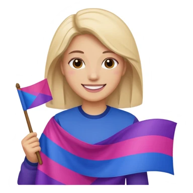 eu com a bandeira bissexual sticker