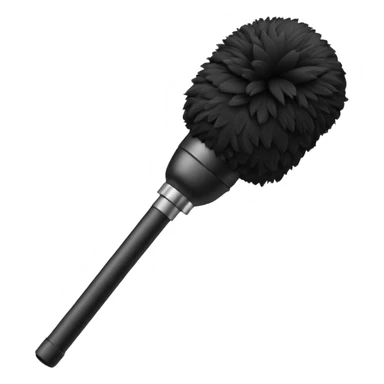 boom fluffy microphone with stick sticker