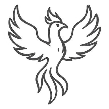 phoenix outline drawing sticker