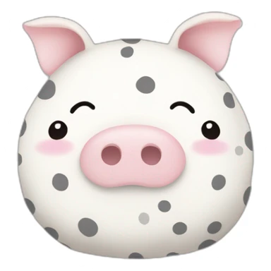 squishmallow white pig gray polka dots sticker