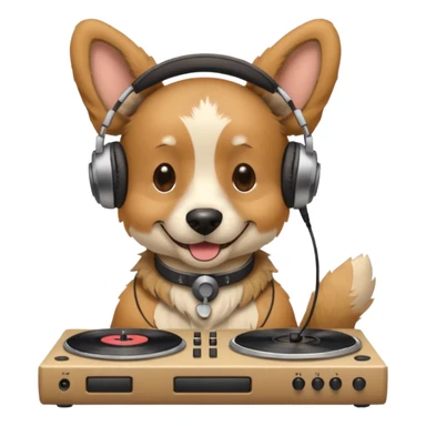 A dog as a dj  sticker