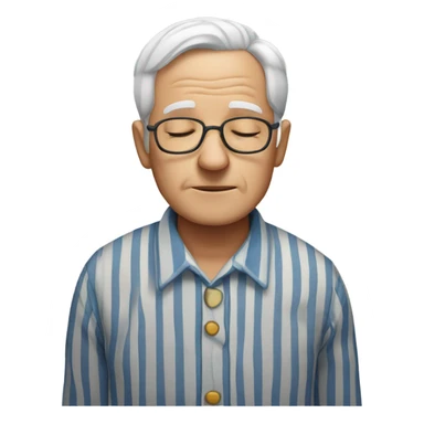 sleeping old man in stripes sticker