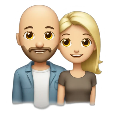 Happy-secret-couple-bald-guy-with-beard-with-boy-haircut-girl-hugging sticker
