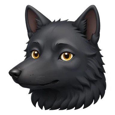 a circumspect black wolf  sticker