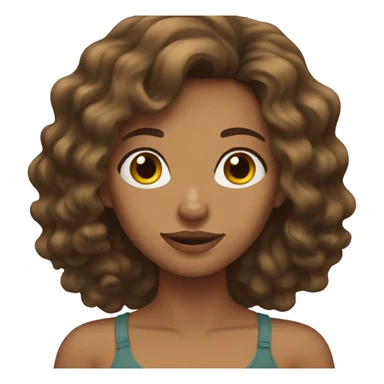 tan girl with brunette wavy hair sticker