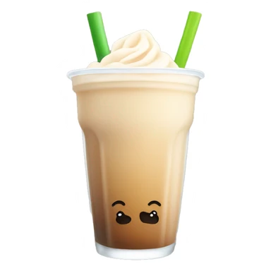 Milk tea with boba in a glass sticker