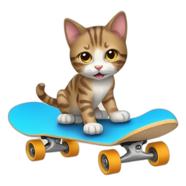 A cat in skate sticker