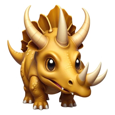 Cinematic Comical Triceratops Portrait Emoji, Head tilted dramatically with an exaggeratedly shocked expression, featuring a stout, armored body with three comically exaggerated horns and a frilled head, wide, comically expressive eyes full of playful disbelief, Simplified yet hilariously expressive features, highly detailed, glowing with a slightly sassy prehistoric glow, high shine, dramatic yet playful, stylized with an air of cheeky dinosaur mischief, soft glowing outline, capturing the essence of a meme-worthy Triceratops that looks ready to side-eye its way into viral fame! sticker
