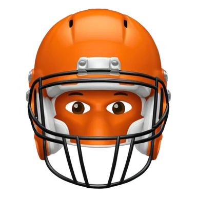 College football player helmet in  orange color  sticker