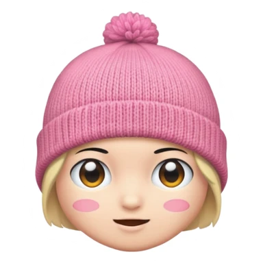 beanie: rosa sticker