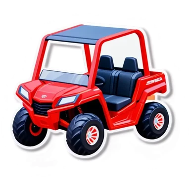 red ride on toy UTV for kids with no roof sticker