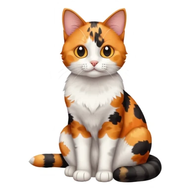 full body patchy calico tabby cat sticker