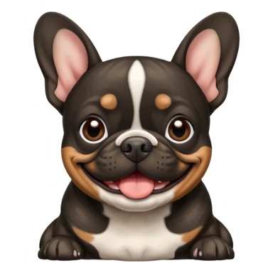 black brindle french bulldog smiling sticker
