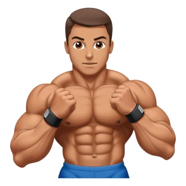 bodybuilder laying down abs exercise sticker