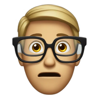 businessman with glasses is afraid sticker