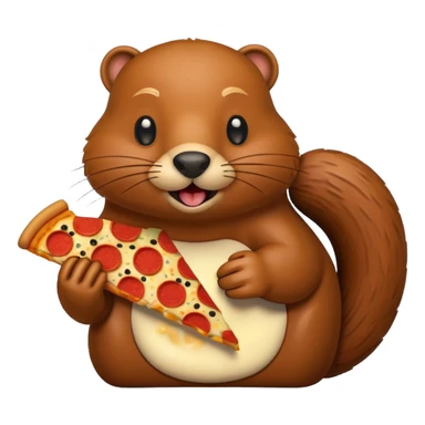Beaver eating a pizza sticker