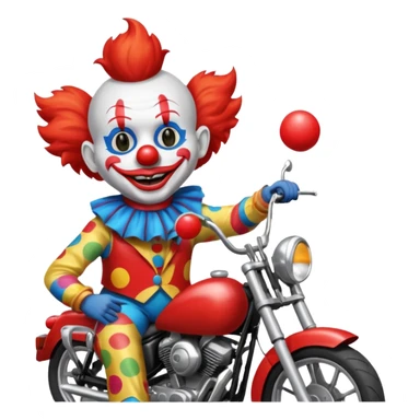 motorcycle-riding clown  sticker