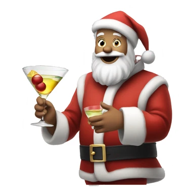 Drunk Santa with a martini in his hand  sticker