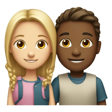 boy and girl smiling together sticker