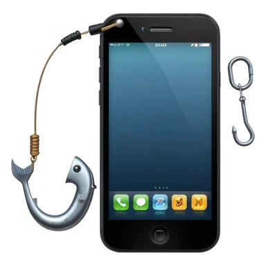 phishing maybe a phone and a hook in front of it? sticker