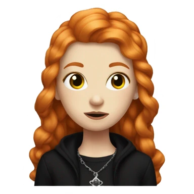 ginger goth girl with aura sticker