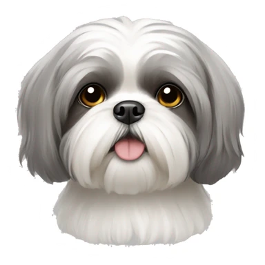 Gray and white shih tzu  sticker