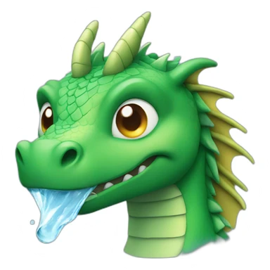 dragon with water out nose sticker