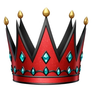red and black gothic glittery crown sticker