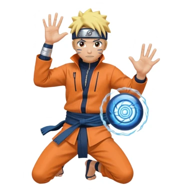 Naruto on pose rasengan sticker