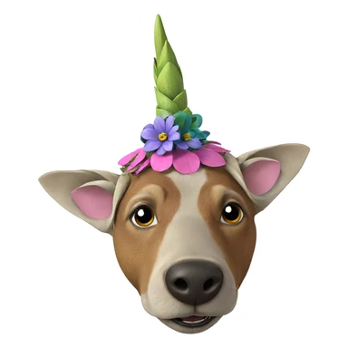 flower adorned animal portrait sticker