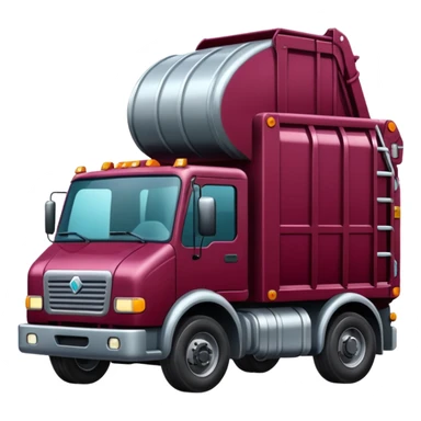 garbage truck burgundy sticker