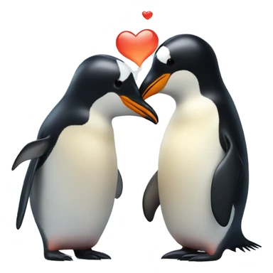 Penguin kisses fish sticker