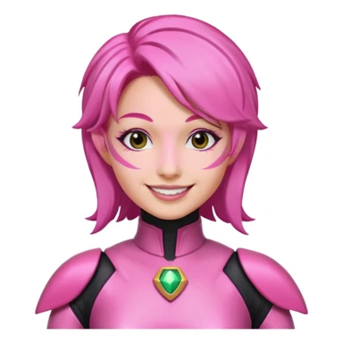 pink power ranger, woman emoji sticker