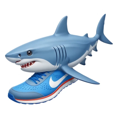 Shark with blue Nike sneakers sticker