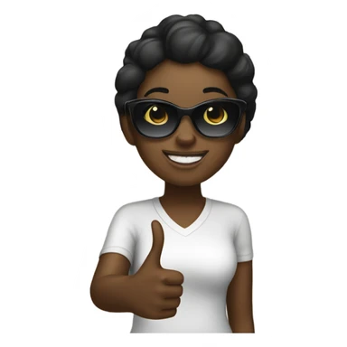 Black girl with sunglasses giving a thumbs up sticker