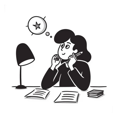 Woman creative thinking sticker