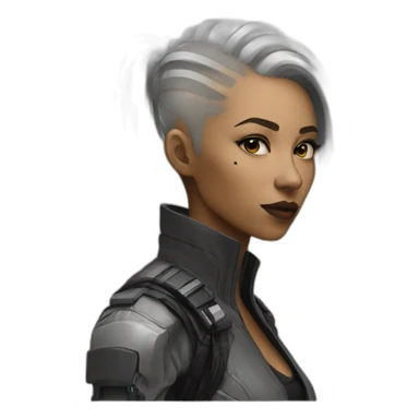 cyberpunk woman sticker